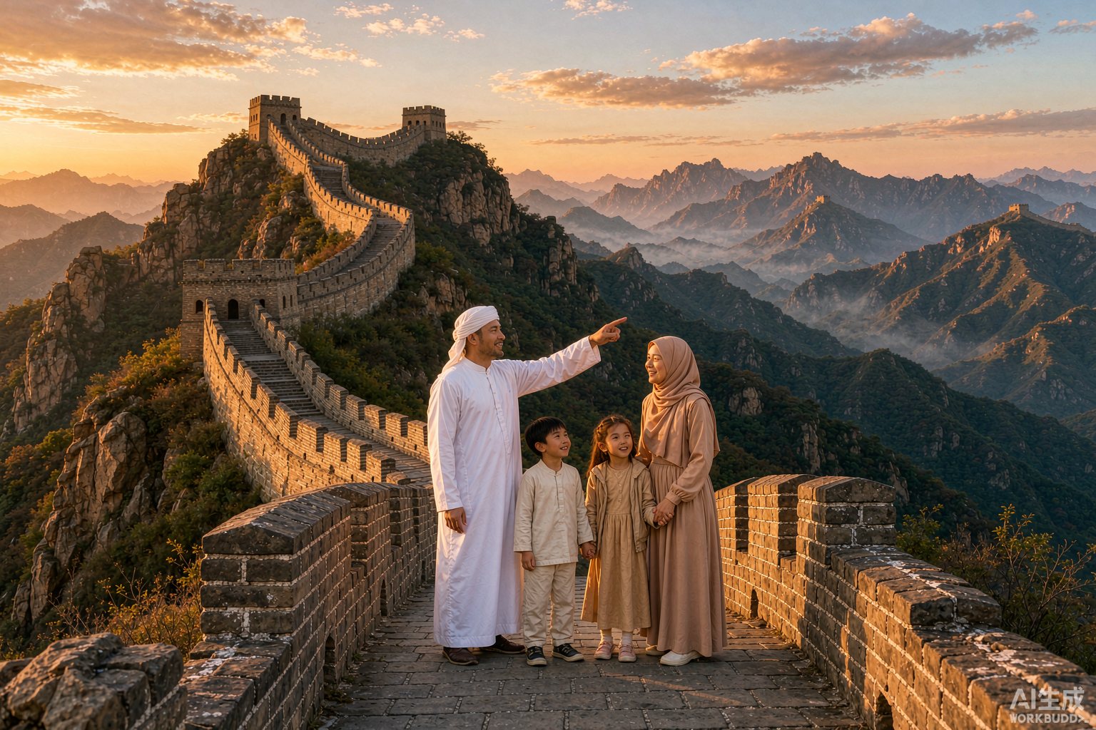 Muslim family travelling in China on a halal tour organised by HalalTravelChina